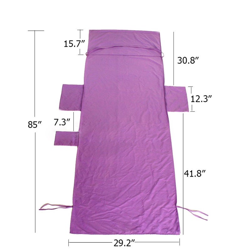VOCOOL Beach Chair Cover Lounge Chair Cover Microfiber Soft Pool Lounge Chair Cover with Pockets Beach Chair Towel for Summer Holidays Sunbathing Garden Patio Sun Lounger, 85 x 30 inch, Purple - Image 2